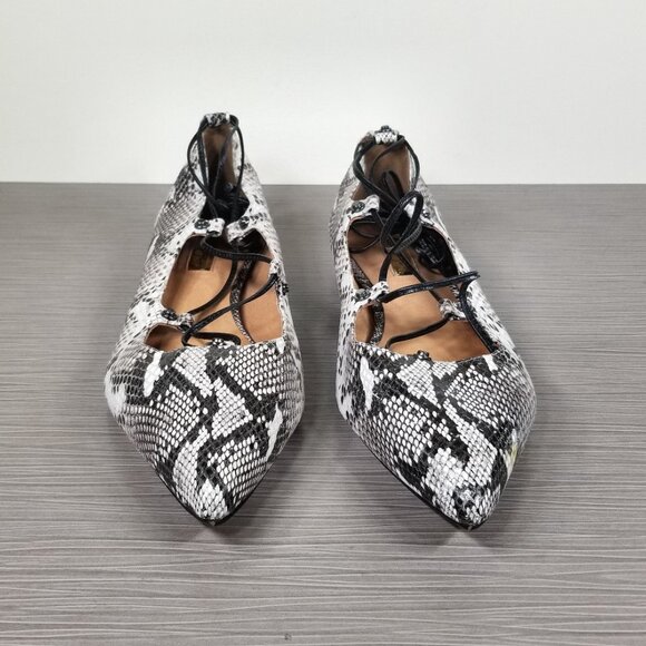 Halogen Owen Ghillie Flat. Snakeskin Black & White Print, Womens Size 9.5 M - Picture 2 of 12